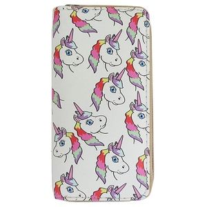 Rainbow Unicorn Print Zip Around Wallet